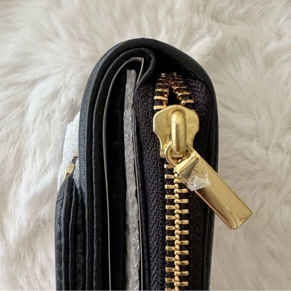 Tory Burch Amanda Trifold Compact Wallet with Zip-around Pouch Black - Picture 11 of 14